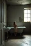 Placeholder: "A very old paints cracked abandoned bathroom , a girl standing ready to take a bath in the tub , insanely detailed octane render trending on artstation, 8k artistic photography, photorealistic concept art, soft natural volumetric cinematic perfect light, chiaroscuro, award-winning photograph, masterpiece, oil on canvas, Raphael, Caravaggio, Greg Rutkowski, people, beksinski, Giger
