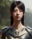 Placeholder: Anime girl cute neck head portrait, warrior costume, village, meditation, cyberpunk, 8k quality