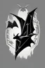 Placeholder: "Design a striking bat front cover logo for a T-shirt. Create a sleeker and detailed illustration of a bat in flight. Ensure it's in a PNG style with a transparent background, allowing it to seamlessly integrate with various T-shirt colors. Capture the mystique and elegance of these nocturnal creatures."