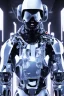 Placeholder: Robotic black uniform American soldier, high tech special forces helmet, navy seals soldier, G.I. Joe, white smoke, dark, rage, sorrow, high definition, ultra 8 k, volumetric lighting, blue fire, fog