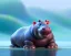 Placeholder: baby hippo, natural environment, photojournalism, hyper detailed, hyper realism, pixar character, sweet and gentle, friendly,