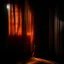 Placeholder: atmospheric deep orange light coming through the curtains of a dark room