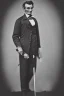 Placeholder: Abraham Lincoln holding a six-inch long wooden stake vintage photography, beautiful, Tumblr aesthetic, retro vintage style, HD photography, hyperrealism