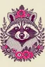 Placeholder: Retrato de um racoon em estilo renascentista com uma coroa de flores