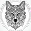 Placeholder: Wolf, front view, mandala, minimal lines, cartoon, white back ground color, real style, realistic, minimalistic, minimal black line art, line art, crisp line art, unique coloring sheet, outlined, outline, crisp, crisp line edges, illustration, thin lines, crisp clear lines, line art, clean line art, unique, 8k, amazing, masterpiece, no colors, no dark color, no black color, avoid thick black, minimalistic line edges, pure white back ground, image character full fit to page,