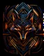 Placeholder: Fox logo cyberpunk cimetrico, lineal arte, intrincado, incredible work of art, black and orande, fondo negro, maximalist