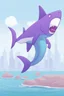 Placeholder: A purple shark in the style of bluey.