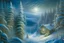 Placeholder: realistic winter landscape with elements of fractal painting, mighty firs, pines, everything is harmonious and beautiful, frost glitters in the air, super detail, clear quality, winter transparency of icy air, high resolution, microdetalization, Josephine Wall. Thomas Kinkade. Jacek Yerka. Android Jones