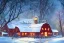 Placeholder: A 3D scene of a barn, December, snow, Disney, Pixar, Dreamworks, Behance, Artstation, C4D, fun, cute, colorful