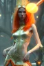 Placeholder: painting of a tall elven young woman with short light orange hair and freckles on the cheak bones and tall body of a topmodel light clothes, full body shot, ultra realistic, concept art, intricate details, eerie, highly detailed, photorealistic, octane render, 8 k, unreal engine. art by artgerm and greg rutkowski and charlie bowater and magali villeneuve and alphonse mucha