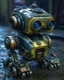 Placeholder: very cute little robot sitting on the ground a little rusty and a little damaged left abandoned in a street in rainy weather, very beautiful colors, hyper detailed, hyper realistic, natural lighting, octane rendering, trending on artstation, sharp focus, studio photo, intricate details, highly detailed, by greg rutkowski