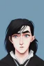 Placeholder: black hair freckles blue eyes young wizard beardsley