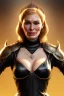 Placeholder: Cersei Lannister as evil queen in black leather, busty, cleavage, curvy, lena headay, angry, stern look. character design by cory loftis, fenghua zhong, ryohei hase, ismail inceoglu and ruan jia. unreal engine 5, artistic lighting, highly detailed, photorealistic, fantasy