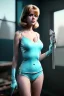 Placeholder: Ultra Realistic retro sci-fi portrait image from 1960, New York, spaceship, sweet young Jane Fonda, tight latex suit, weapon, fighting stance, soft color, highly detailed, unreal engine 5, ray tracing, RTX, lumen lighting, ultra detail, volumetric lighting, 3d, finely drawn, high definition, high resolution.