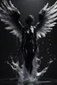 Placeholder: beautiful fallen angel disintegrating into black dripping ink and slime, ink dropping in water, molten lava, ferrofluid, oil, liquid, slime, hyperrealism, intricate and ultra-realistic details, cinematic dramatic light, cinematic film, mattepainting, photobash, rendered in octane, 3d, zbrush, houdini simulation, trending on artstation, Otherworldly dramatic stormy sky and empty desert in the background, gradient of teal and orange, by Mobius and and stefan gesell and zhelong xu