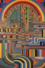 Placeholder: each human has a unique color frequency in the rainbow spectrum that needs to surrender to the white light beam to exit from the prism; Hundertwasser