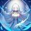 Placeholder:  big dreamy eyes, intricate, colored hair, fish princess, long white hair, cute, small girl, symmetrical, emotionless,