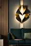 Placeholder: Wall lamp inspired by ginkgo leaves, abstract form, modern design syle.