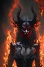 Placeholder: Devil, scary, hell, dark, fire, woman,Lustful devil woman, hellish lust, hellish nymph, The atmosphere of smoke and fire, scary claw, scary devil, hellish, monster, horrible hell creatures, hellish, scary environment, 4k resolution, intricate concept design, death nightmare, attractive female body, seductive woman, Infernal creatures, big tits, sensual female body