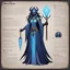 Placeholder: monster concept sheet with AD&D statistics and characteristics: The Great Nema, a revered figure in the realm of the Ruxa Koros, embodies ethereal beauty and commanding presence. With eyes of deep wisdom and robes that shift like magic, she exudes authority. Her magical prowess is reflected in her intricate attire, and her hair cascades like midnight. A being of mystery and power, her presence commands respect. In the Fiend Folio, The Great Nema is a Level 20 Sorcerer with proficiency in ancient