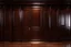 Placeholder: dark oak panelled office showing closed door.Photorealistic