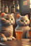 Placeholder: Cute CGI cats in a pub