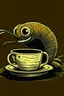 Placeholder: leech drinking coffee