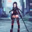 Placeholder: Anime girl, cute, cyberpunk, samurai armor, 8k