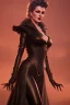 Placeholder: Lana Turner as evil queen in black leather, leather, busty, cleavage, angry, stern look. character design by cory loftis, fenghua zhong, ryohei hase, ismail inceoglu and ruan jia. unreal engine 5, artistic lighting, highly detailed, photorealistic, fantasy