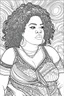 Placeholder: black curvy woman COLORING PAGE