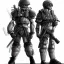 Placeholder: portrait of 2 techno soldiers warrior by anime