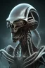 Placeholder: alien, head, weapons, blood, 8k, finely detailed, photo realistic, HR Giger style