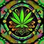 Placeholder: Marijuana, pattern, splash color, bright colors, neon, Psychedelic, detail, 8k, bright light, round edges