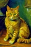 Placeholder: Portrait of a cat by Van Gogh