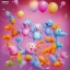 Placeholder: lots of happy animals playing together pink