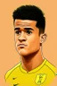 Placeholder: Philippe Coutinho Brazilian football player ,cartoon 2d