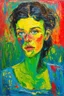 Placeholder: Wallowing in guilt is feeding the ego and is an indulgence; Fauvism; Neo-Expressionism; lowbrow