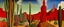 Placeholder: A red smoking badlands with scorching cacti painted by Pablo Picasso