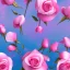 Placeholder: a magical crystal vertical light pink rose, pink and blue wisteriapink, magnolias pink, blue lake,sun,pink vertical, blue lake,sharp, ornate, elegant, highly detailed, artstation, concept art, smooth, sharp focus, illustration, 8k, splash art, wallpaper, key visual