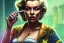 Placeholder: Marilyn Monroe, smokes a cigarette, cyberpunk2077, photorealistic illustration, 4k