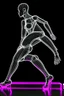 Placeholder: Anima; Neon X-Ray of a woman in heels; neo-futuristic