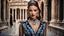 Placeholder: Beautiful model female fashion vogue style, portraits with dresses Gucci, background Rome via Nazionale, via Condotti, Dramatic ambience, wearing Damiani Diamond Jewelry, in sharp focus, post – processing, perfect composition, global illumination, Canon EF 16 – 35mm f/ 2. 8L III USM Lens on a Canon EOS 5D Mark IV camera, Cinematic lighting, Dramatic lighting, sharp focus, photorealistic, Ultimate Luxury, romantic mood, expressions, 4k, 8k, 16k, full ultra hd, high resolution --ar 3:2 --v 5 --up-