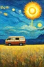 Placeholder: 'Formlessness stops feeling like deprivation and begins to feel like being submerged in a love so complete that nothing remains outside it asking to be loved' uses symbolism in a proper Fibonacci perspective, highlighting its nonsensical nature against a Van Gogh sky with a noon sun beaming Klimt-like artwork upon the land.
