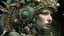Placeholder: Beautiful young faced meemaid bioluminescense cyber punk shamanism filigree lace embossed sea shell and sea creatures ornate costume, adorned gothica decadent sea creatures, sea snail Shell coralls headdress and ribbed with coralls flower and seapearls costume organic bio spinal ribbed detail of under water gothica floral sea shell embossed extremely detailed voidcore shamanism style maximálist hyperrealistic uder water sea concept árt portrait