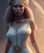 Placeholder: Gipsy, beautiful, curvy body, white fabric dress, beautiful long hair, bandana covering head, long earings, head and shoulders portrait, holding tarot card, 8k resolution concept art portrait by Greg Rutkowski, Unreal Engine 5 volumetric lighting