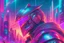 Placeholder: Best quality, masterpiece, ultra high definition, synthwave, Retro Futuristic,cyberpunk knight Comic style