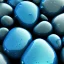 Placeholder: Blue raindrops on a rock, close up view, photo quality, stone marble, ultra realistic, light and shadow