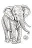 Placeholder: COLORING DRAW OF A ELEPHANT IN CARTOON STYLE, FEW DETAILS , THICK LINES