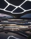 Placeholder: Zaha Hadid style international airport, aerial view, unreal engine 5, concept art, art station, ray tracing, RTX, ultra detail, volumetric lighting, 3d