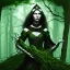 Placeholder:  Woman witch in the dark forest